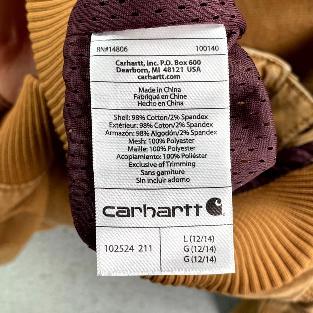 Carhartt Crawford Bomber Jacket Womens Large Relaxed fit Rugged Pockets Workwear - Picture 7 of 9